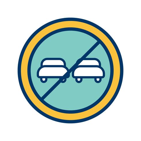 Icona di sorpasso proibito di vettore