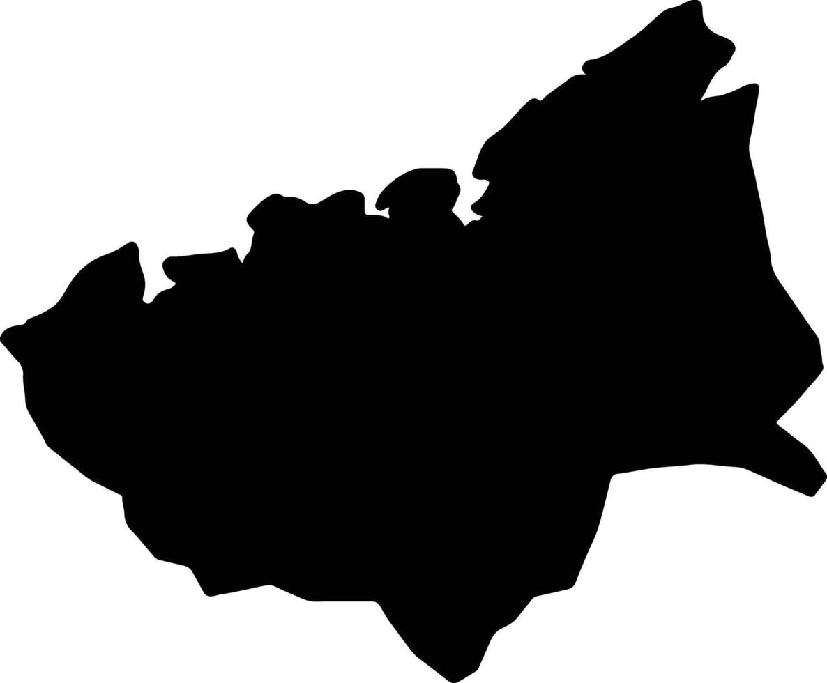 boeny Madagascar silhouette carta geografica vettore