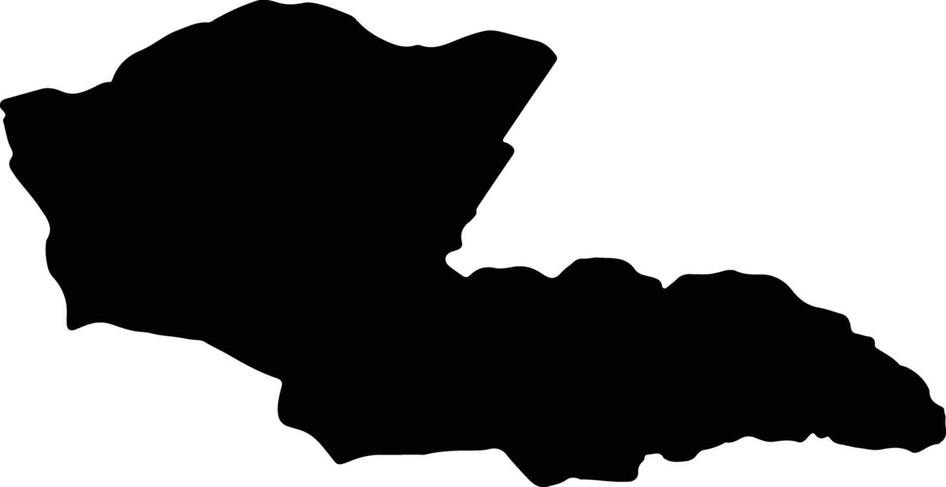 Dornod Mongolia silhouette carta geografica vettore