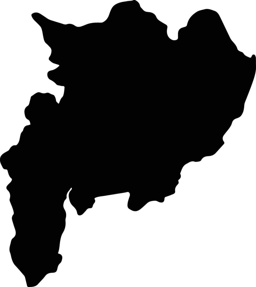 chiang rai Tailandia silhouette carta geografica vettore