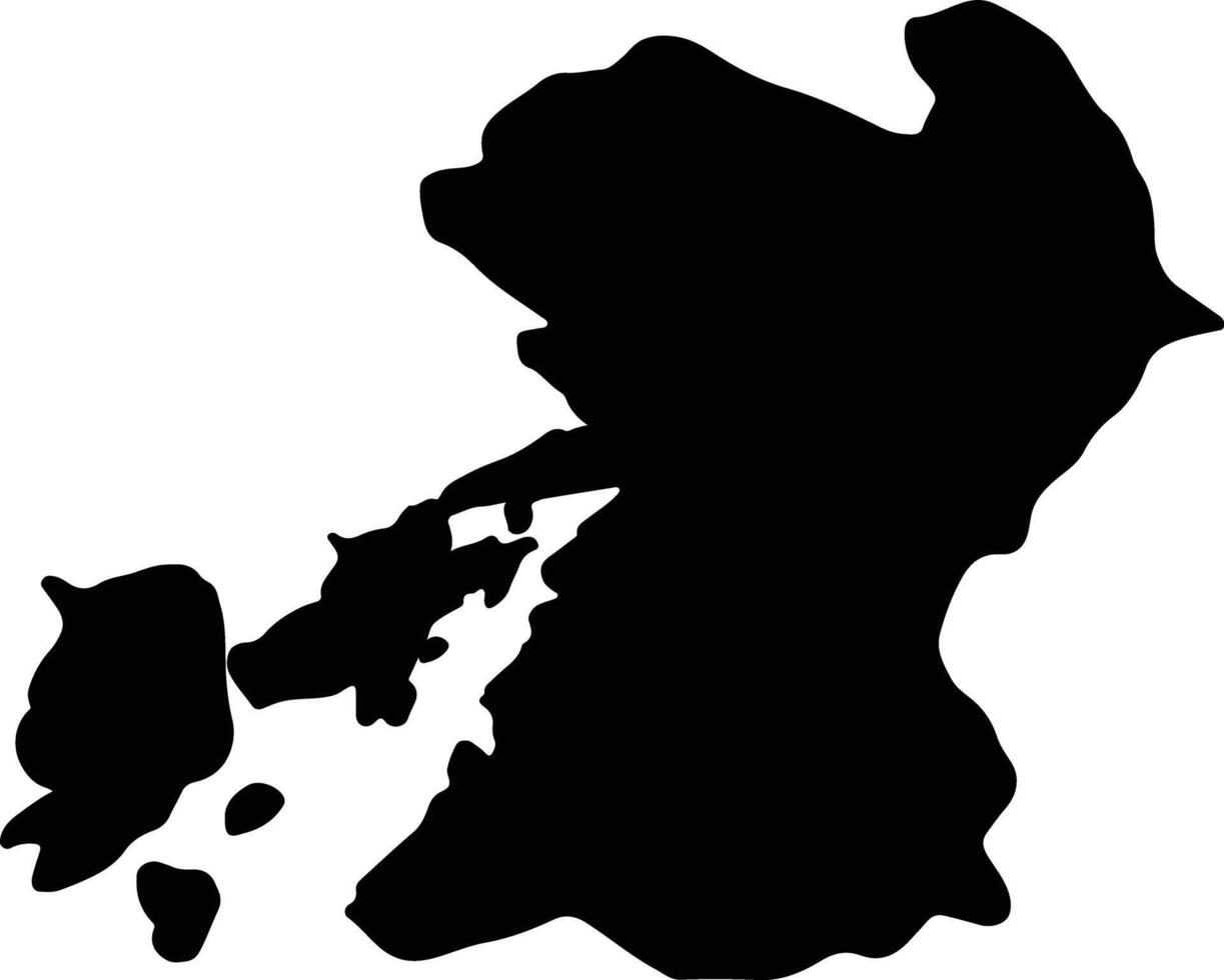 kumamoto Giappone silhouette carta geografica vettore