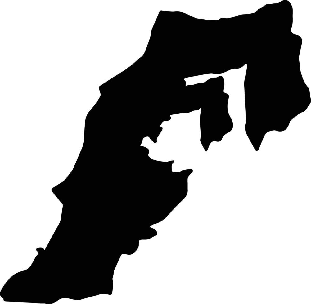 Sud Libano Libano silhouette carta geografica vettore