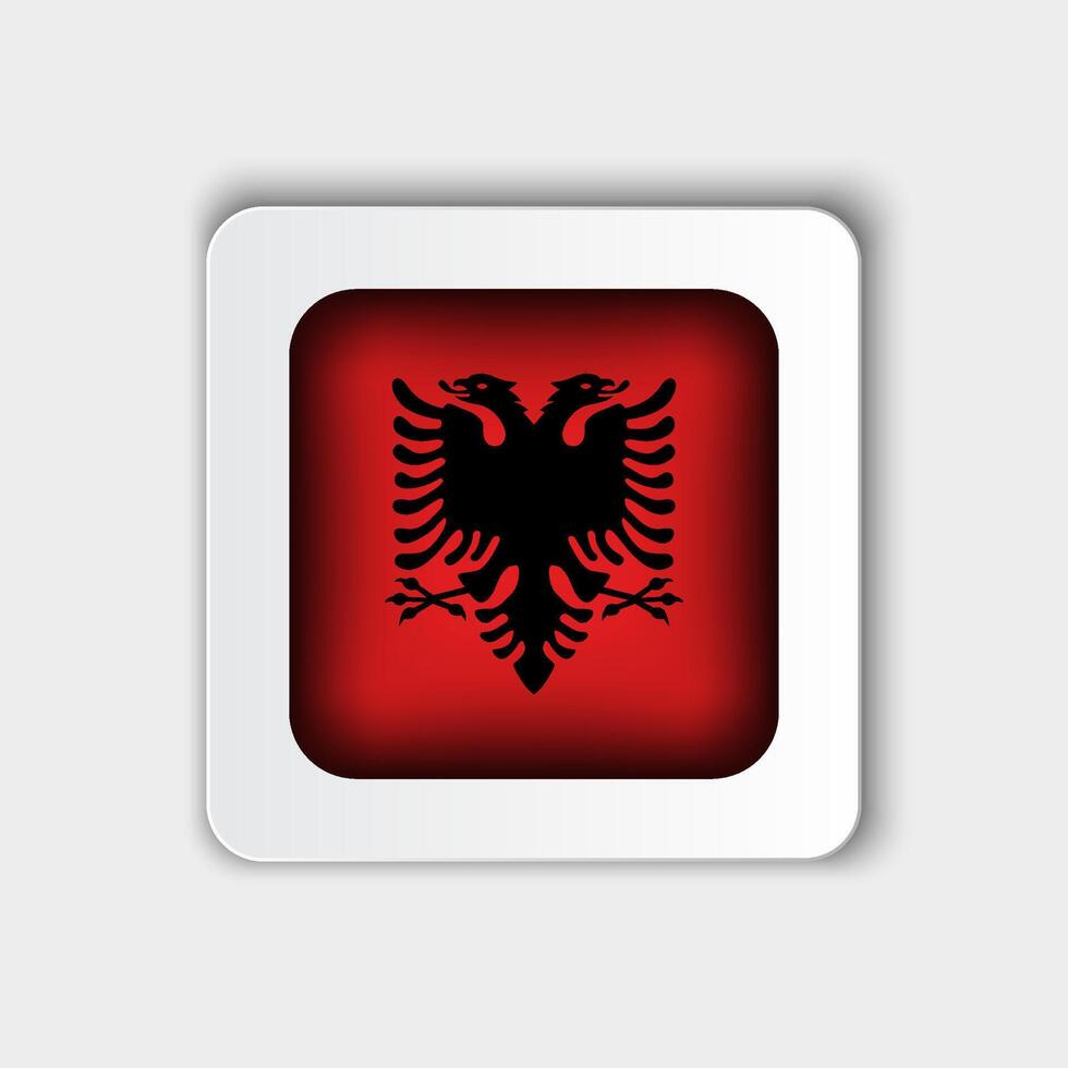 Albania bandiera pulsante piatto design vettore