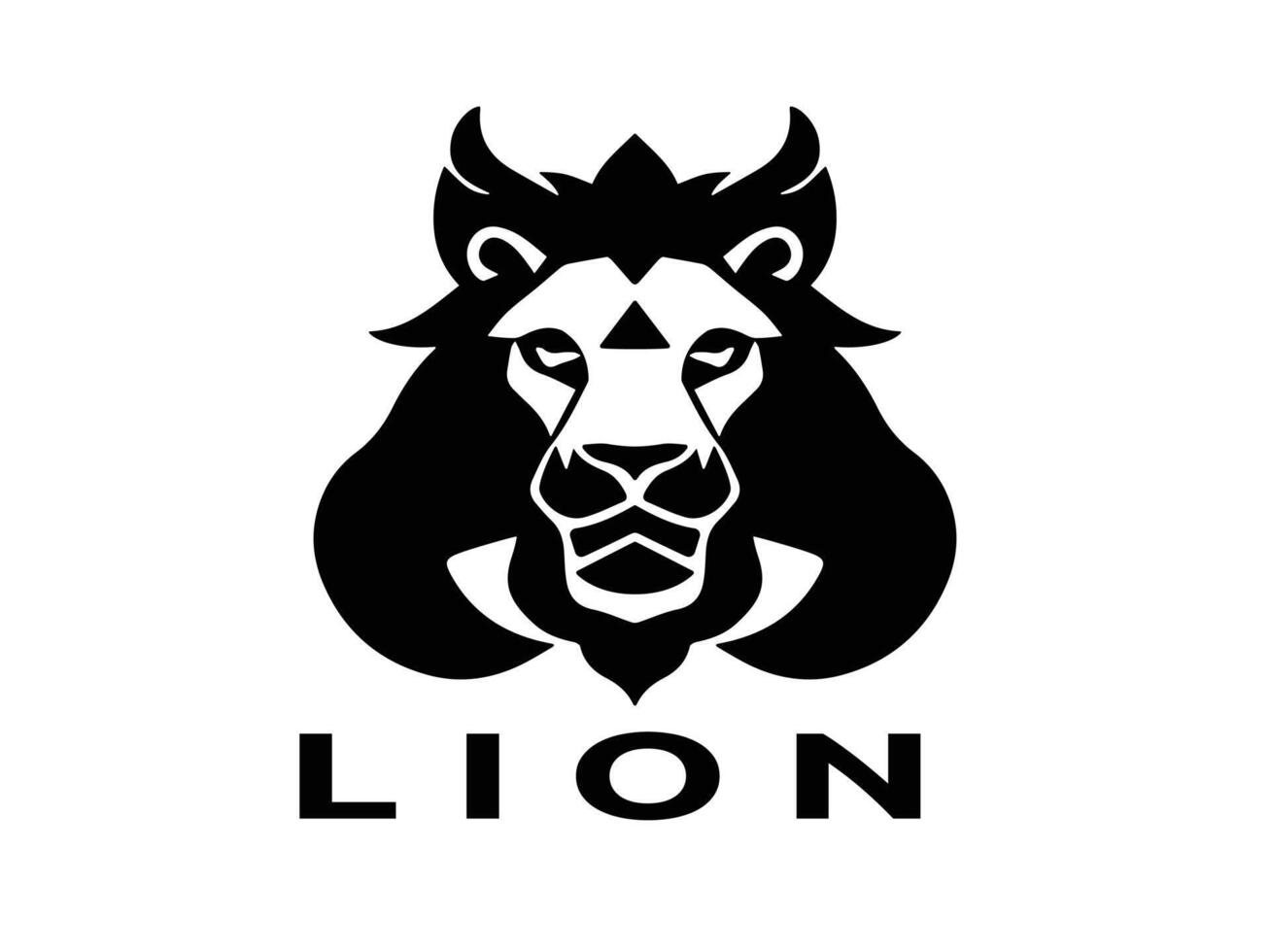 Leone testa logo design per gratuito vettore
