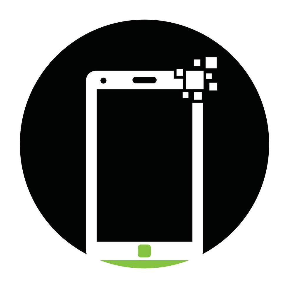 mobile pixel logo design vettore illustrazione.