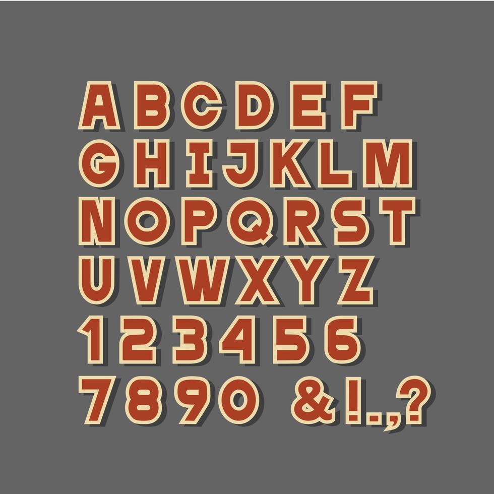 semplici lettere dell'alfabeto di carta, numeri e segni di punteggiatura vettore