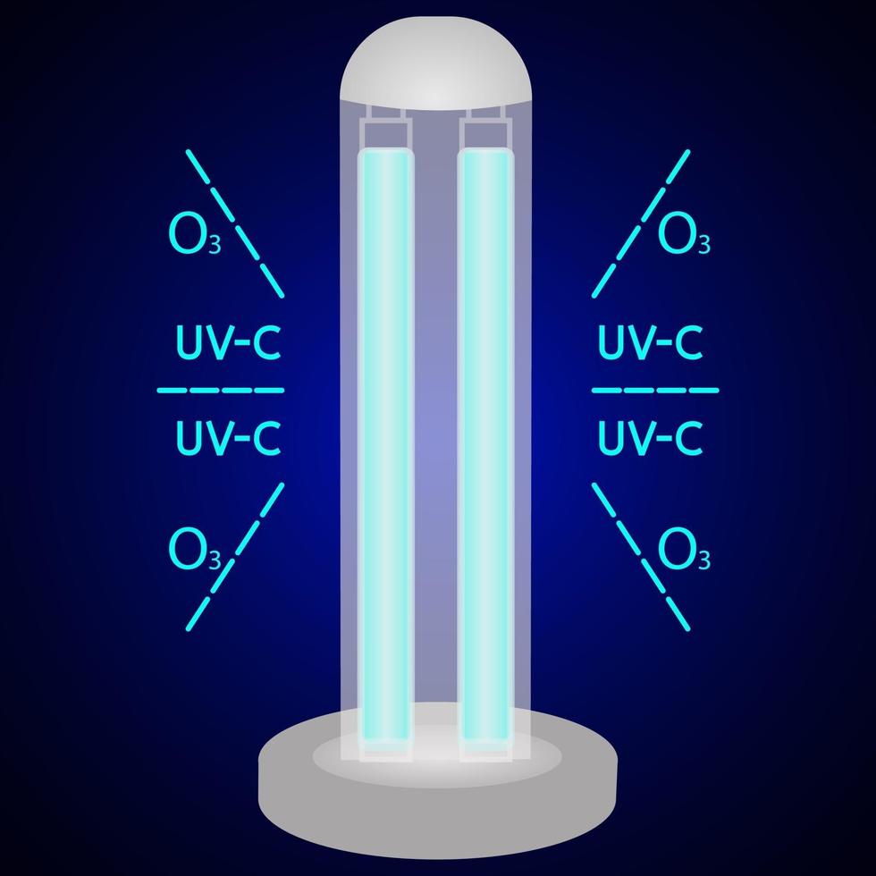 dispositivo di disinfezione a luce UV con lampada battericida vettore