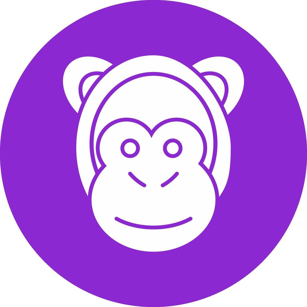scimmia glifo cerchio icona vettore