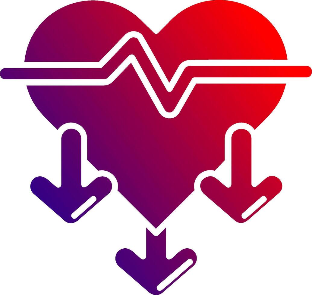 cuore Vota solido pendenza icona vettore