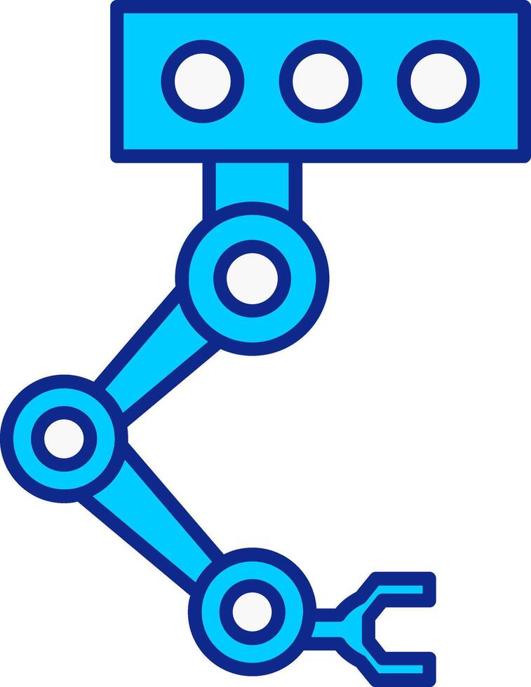 industriale robot blu pieno icona vettore
