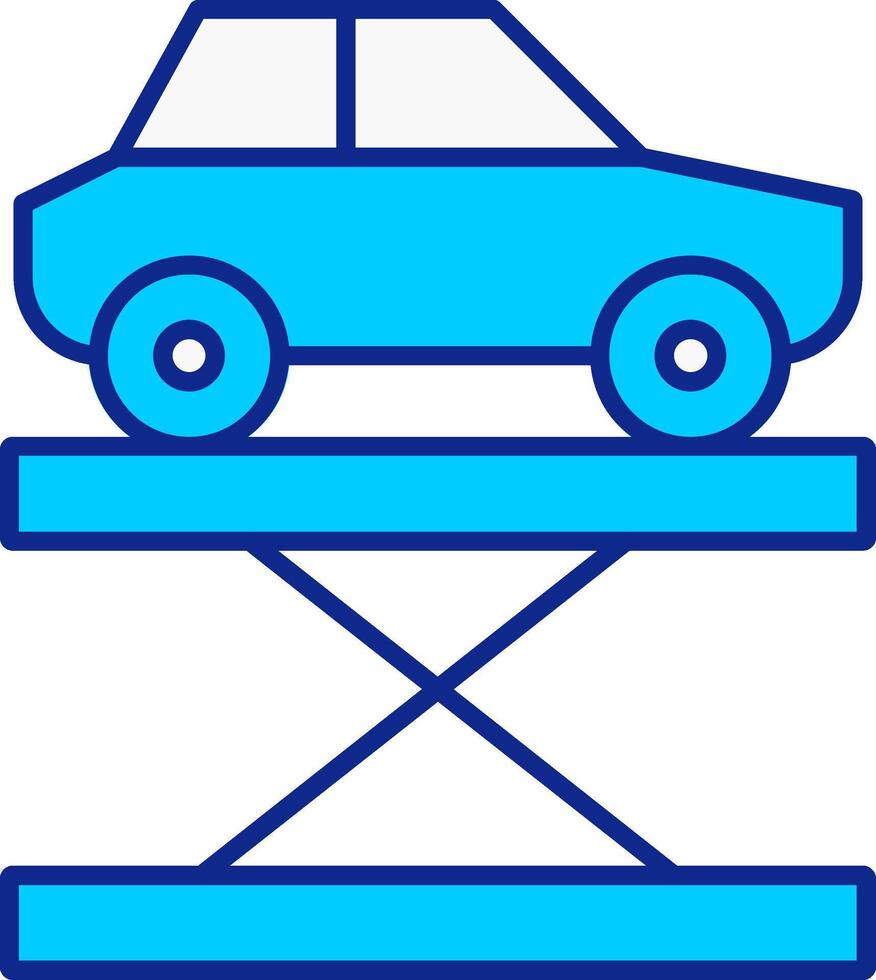 auto sollevamento blu pieno icona vettore