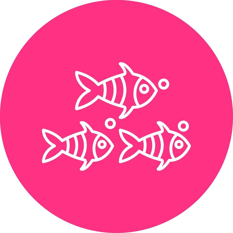 pesce linea multicerchio icona vettore