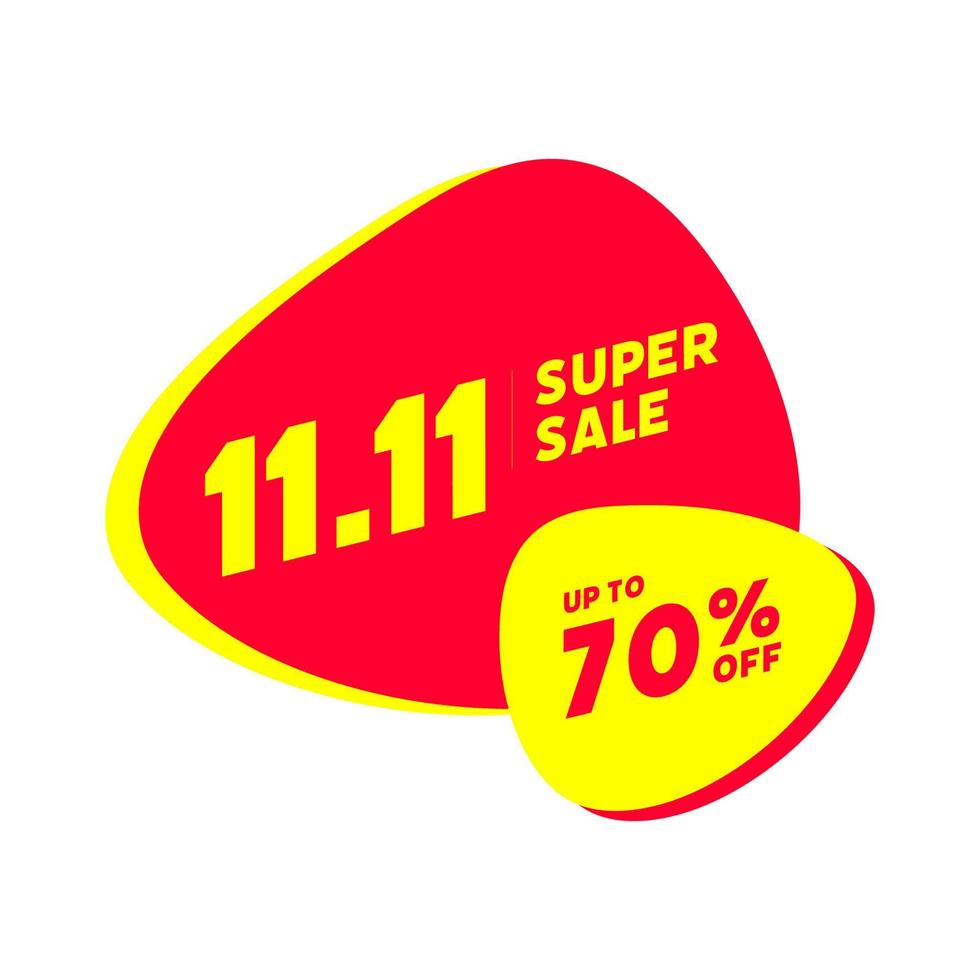 11.11 banner super vendita. banner di vendita online della giornata dello shopping globale. vettore