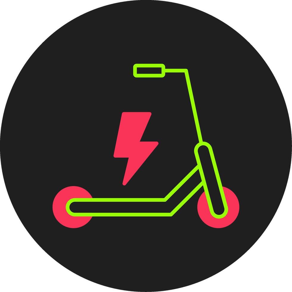 elettrico scooter glifo cerchio icona vettore