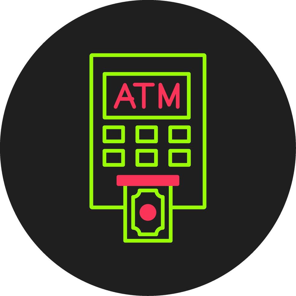 ATM macchina glifo cerchio icona vettore
