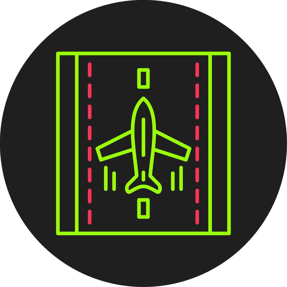 atterraggio aereo glifo cerchio icona vettore