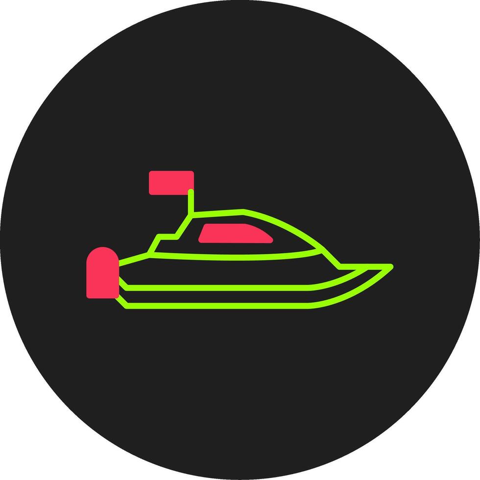 velocità barca glifo cerchio icona vettore