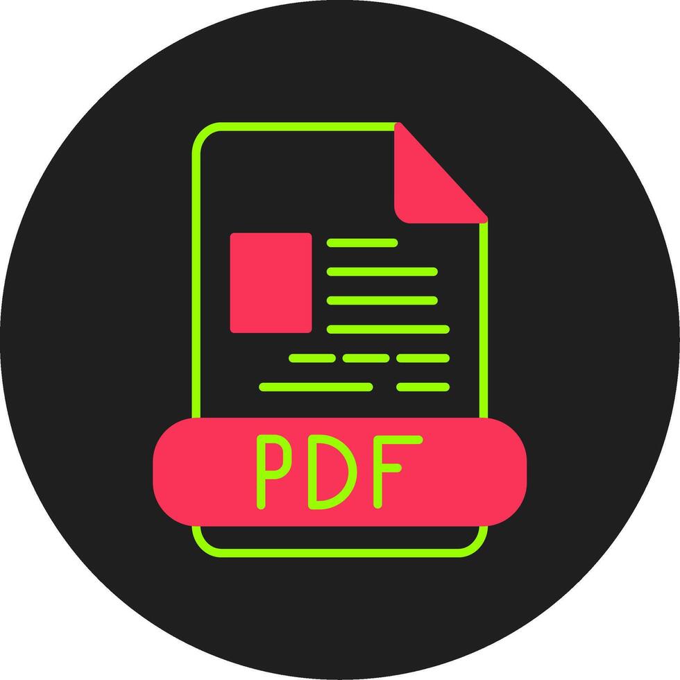 PDF glifo cerchio icona vettore