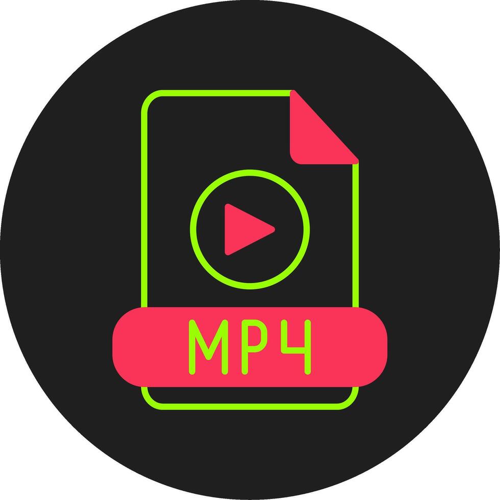 mp4 glifo cerchio icona vettore