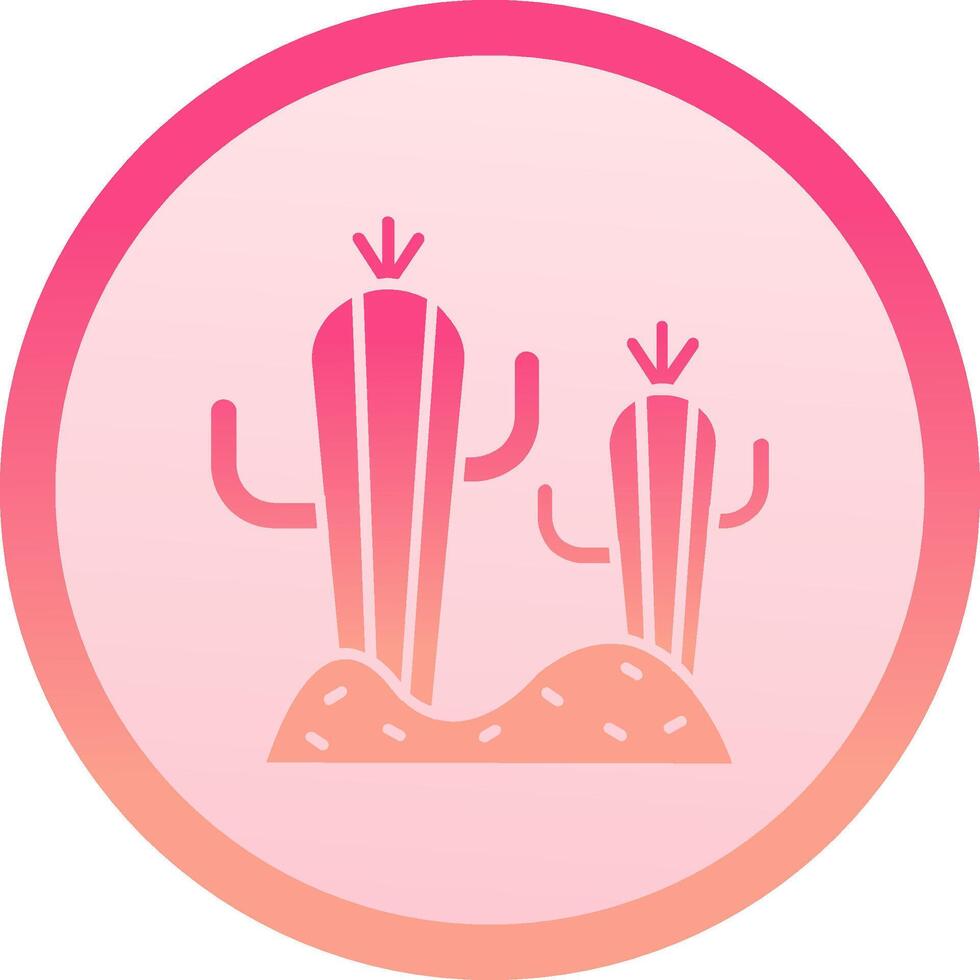 cactus solido cerchio grado icona vettore
