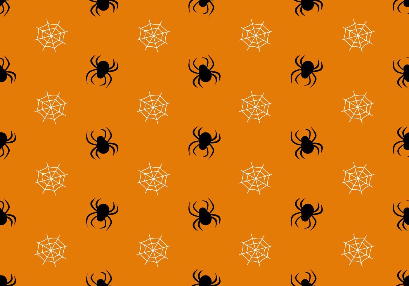 modello senza soluzione di continuità con ragni e web. decorazione della festa di halloween. sfondo festivo per carta, tessile, vacanze e design vettore