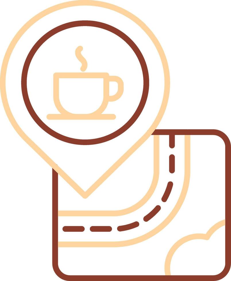 icona a due colori della linea cafe vettore