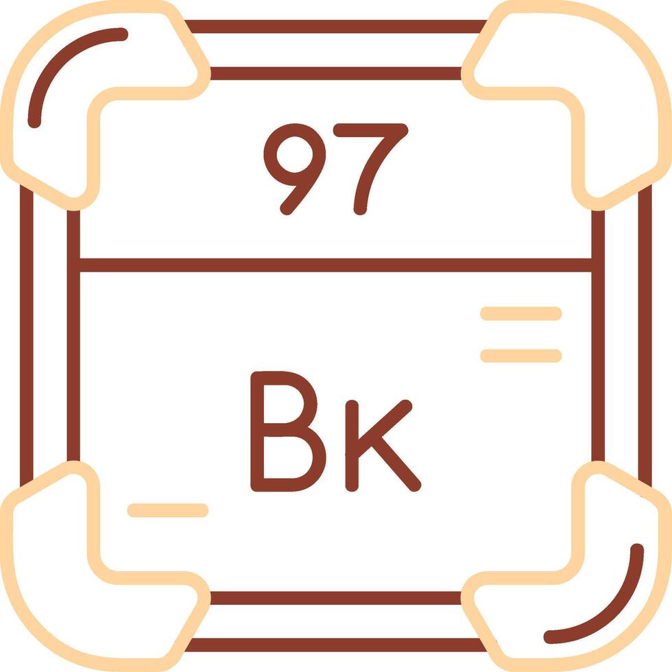 berkelium linea Due colore icona vettore