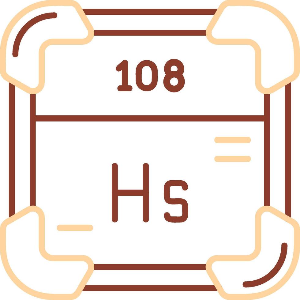 hassium linea Due colore icona vettore