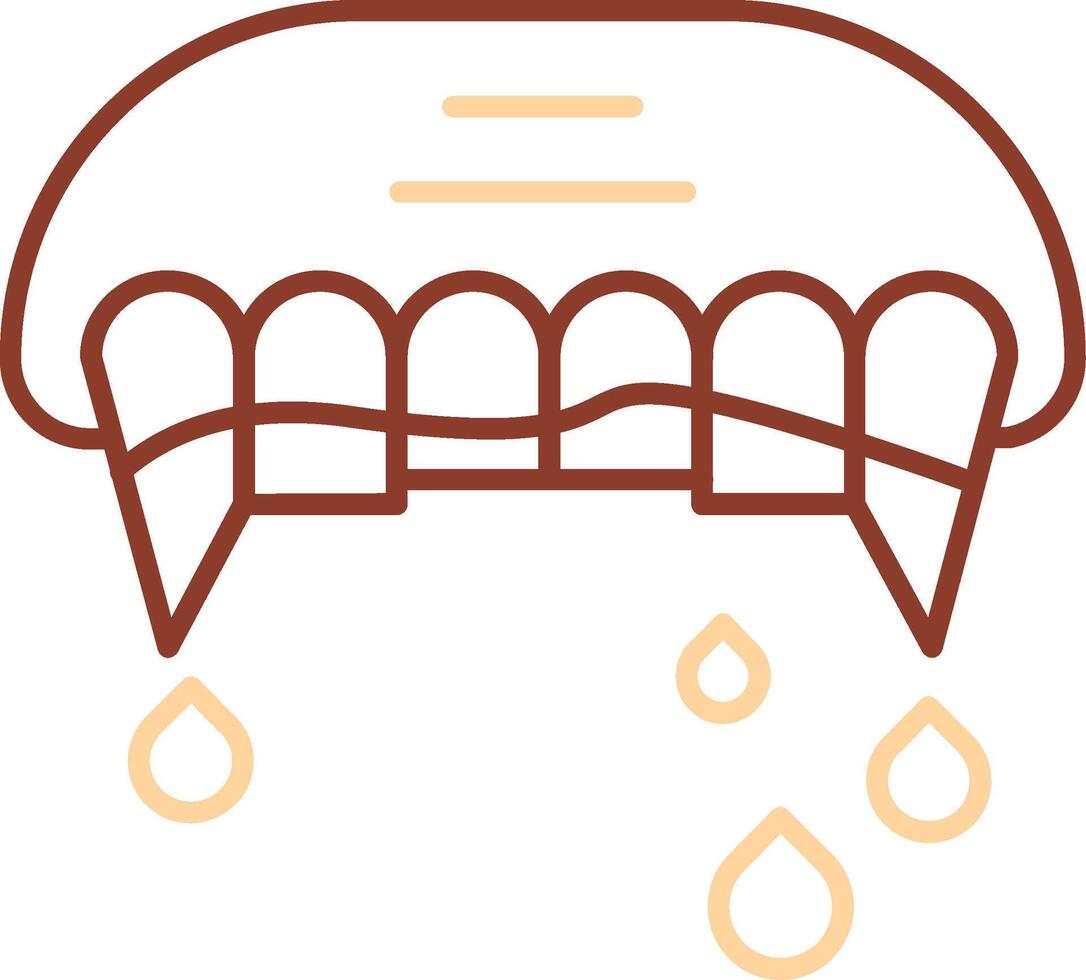 icona a due colori della linea dei denti vettore