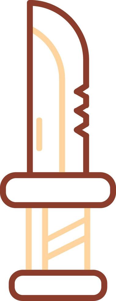 icona a due colori della linea del pugnale vettore