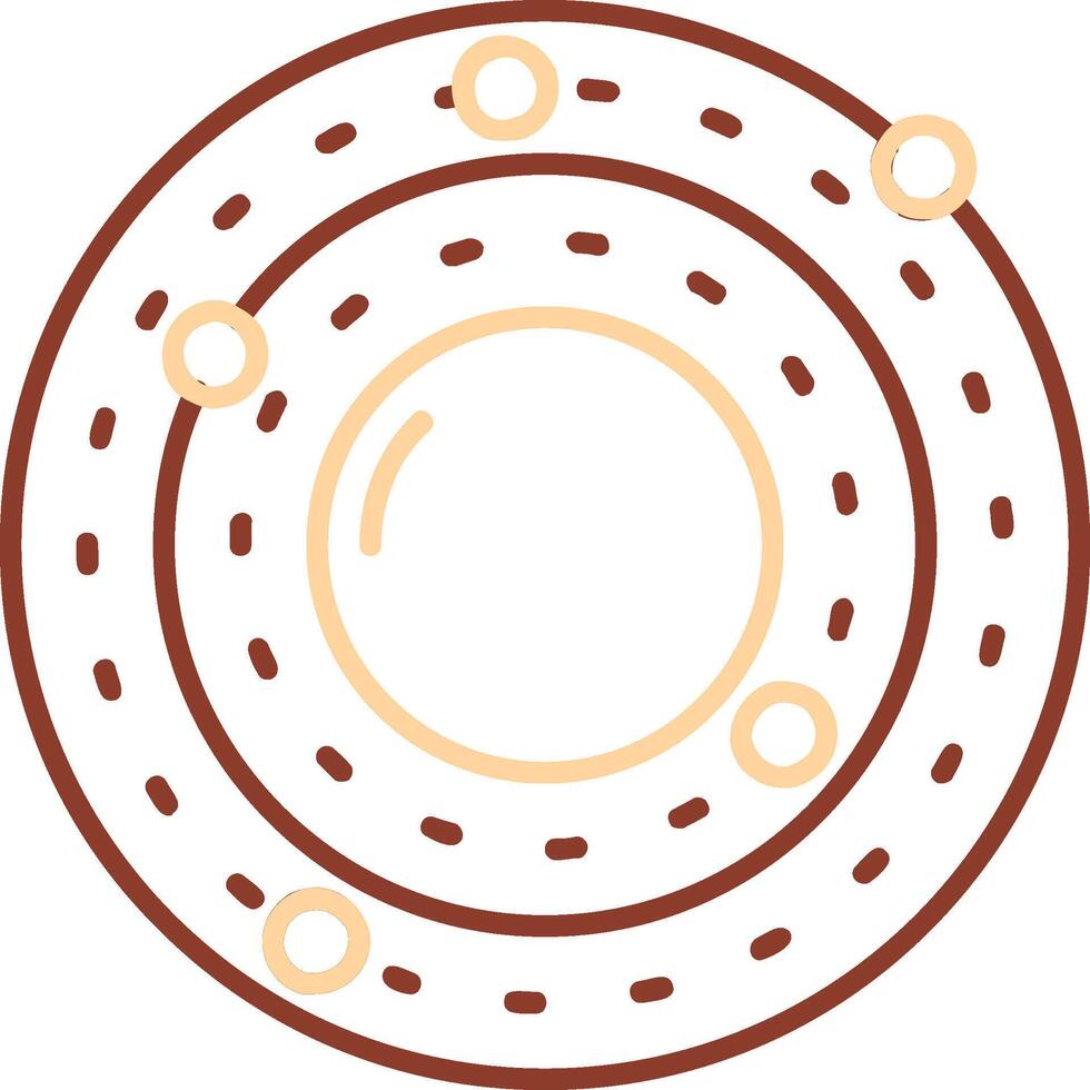 icona a due colori della linea del sistema solare vettore
