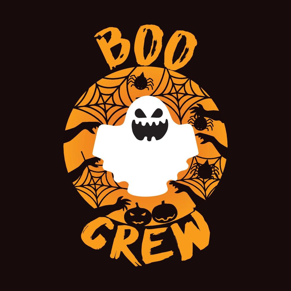 disegno vettoriale di t-shirt di halloween boo crew