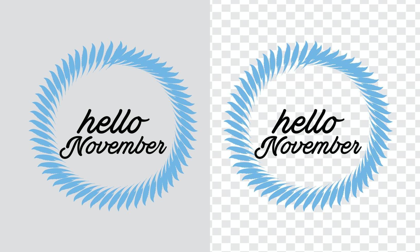 ciao novembre lettering tipografia design png vettore