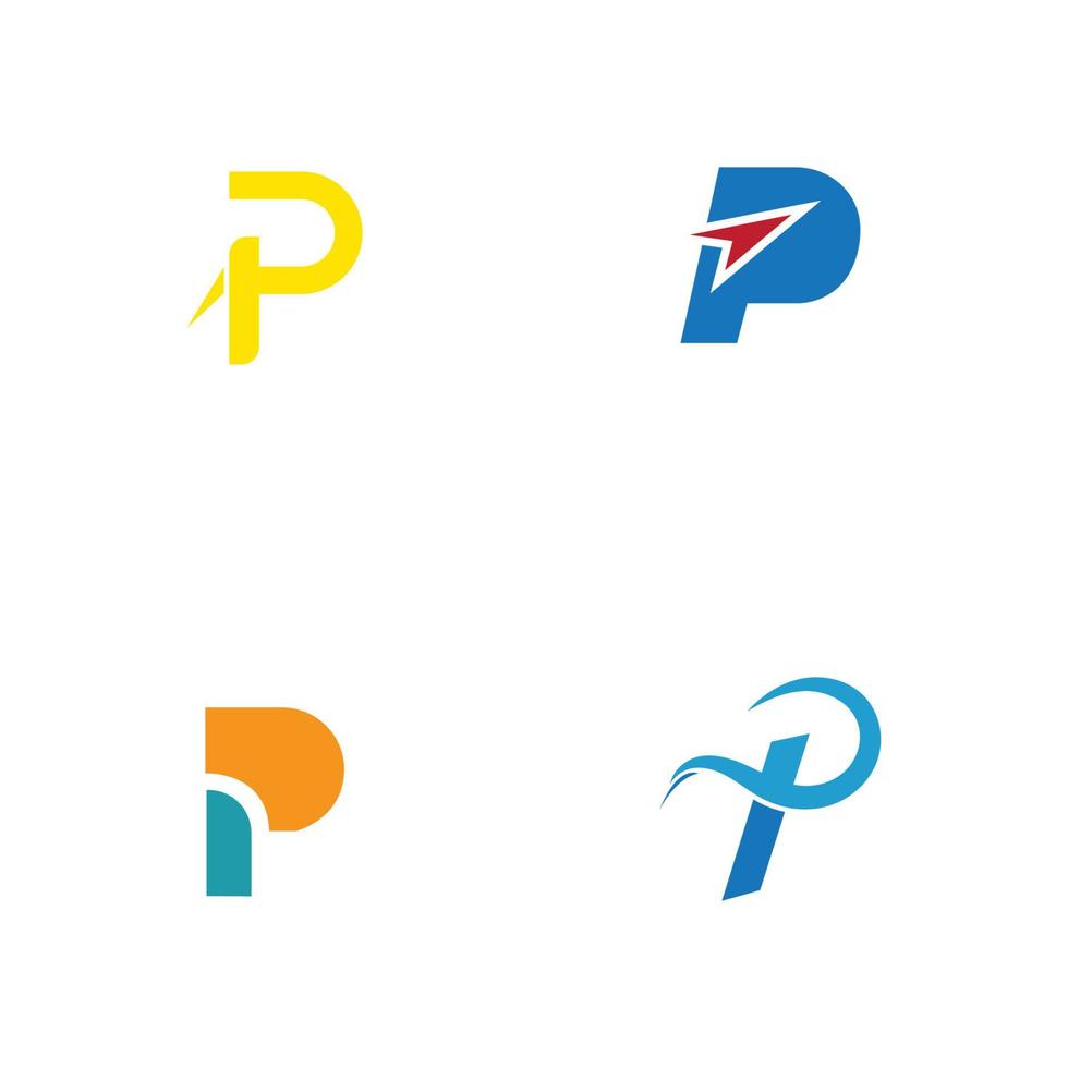 lettera p logo modello icona vettoriale design