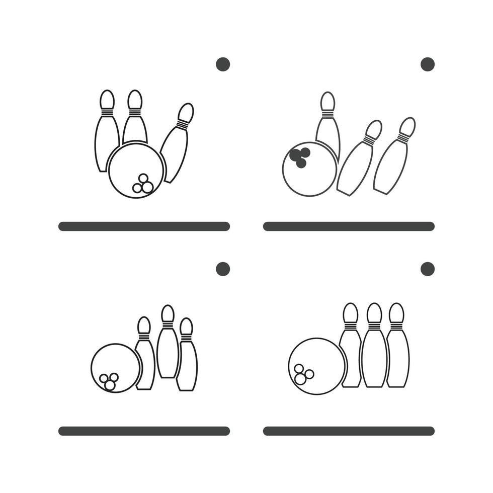 vettore dell'illustrazione del modello di progettazione grafica dell'icona di bowling