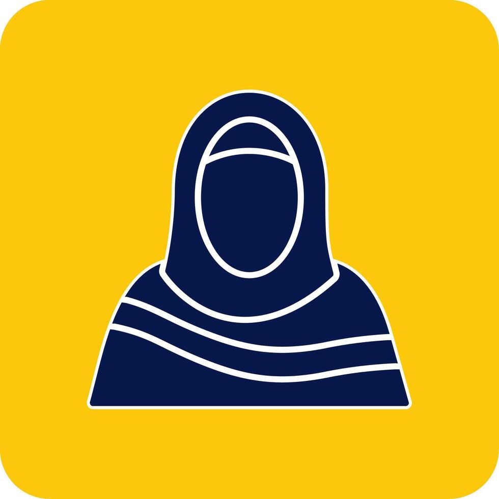 musulmano donna glifo piazza Due colore icona vettore