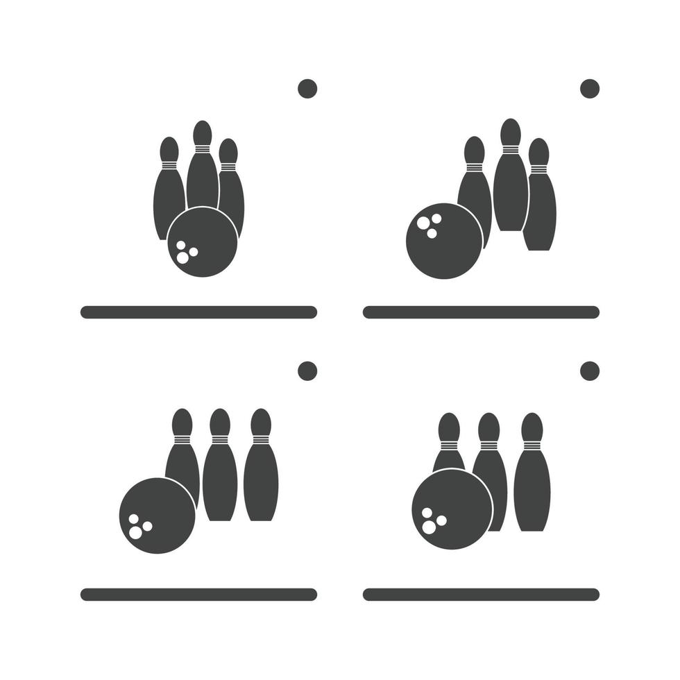 vettore dell'illustrazione del modello di progettazione grafica dell'icona di bowling