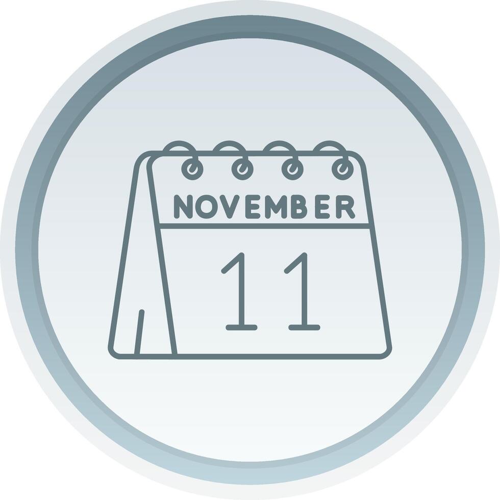 11 ° di novembre lineare pulsante icona vettore
