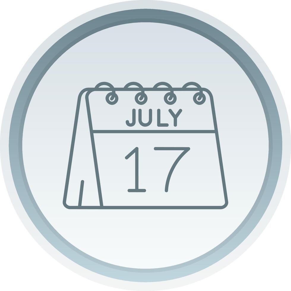17 ° di luglio lineare pulsante icona vettore