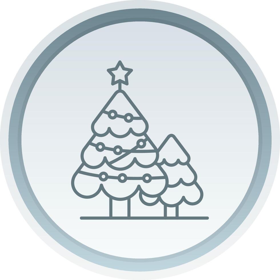 Natale albero lineare pulsante icona vettore