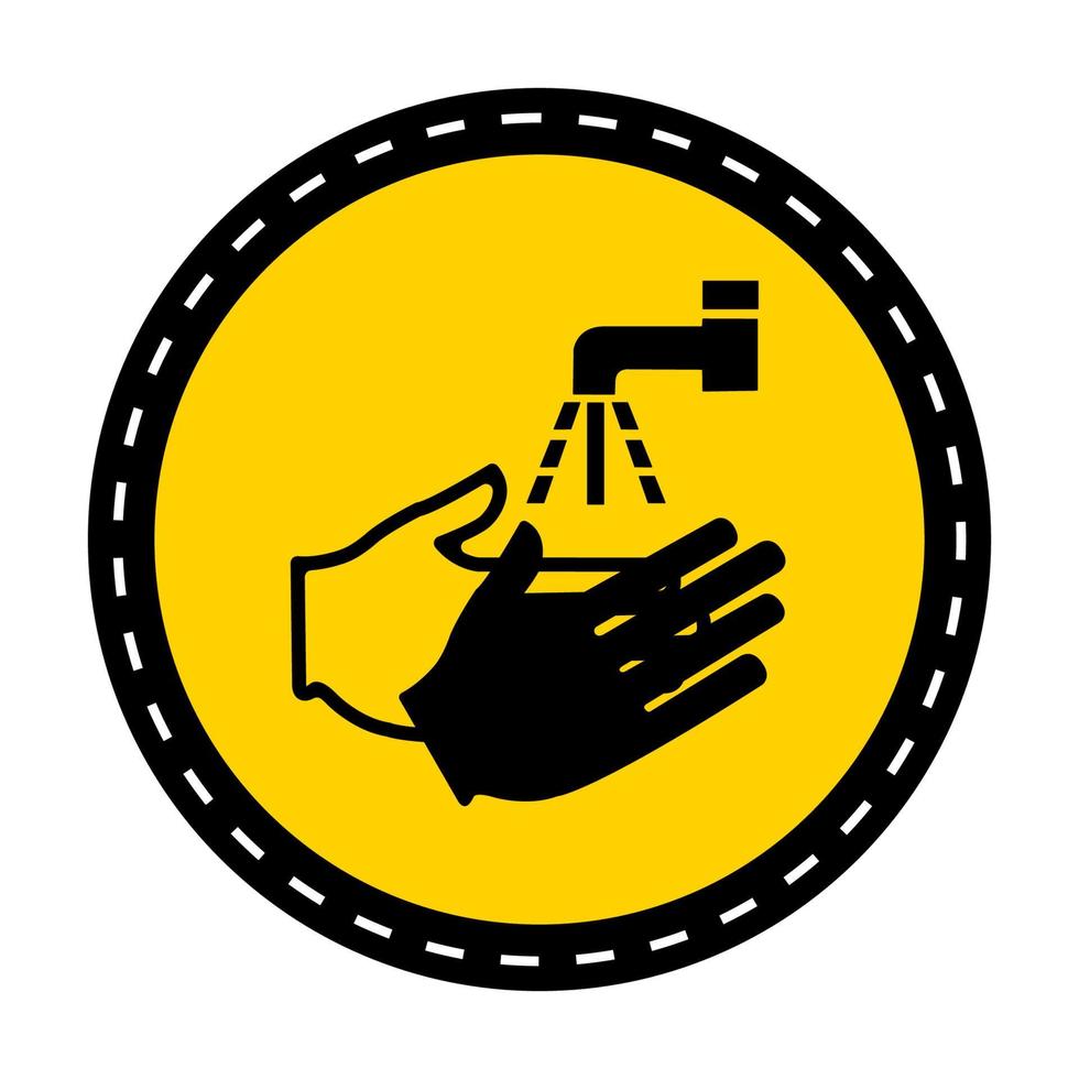 ppe icon.wash il simbolo della mano su sfondo nero su sfondo nero vettore