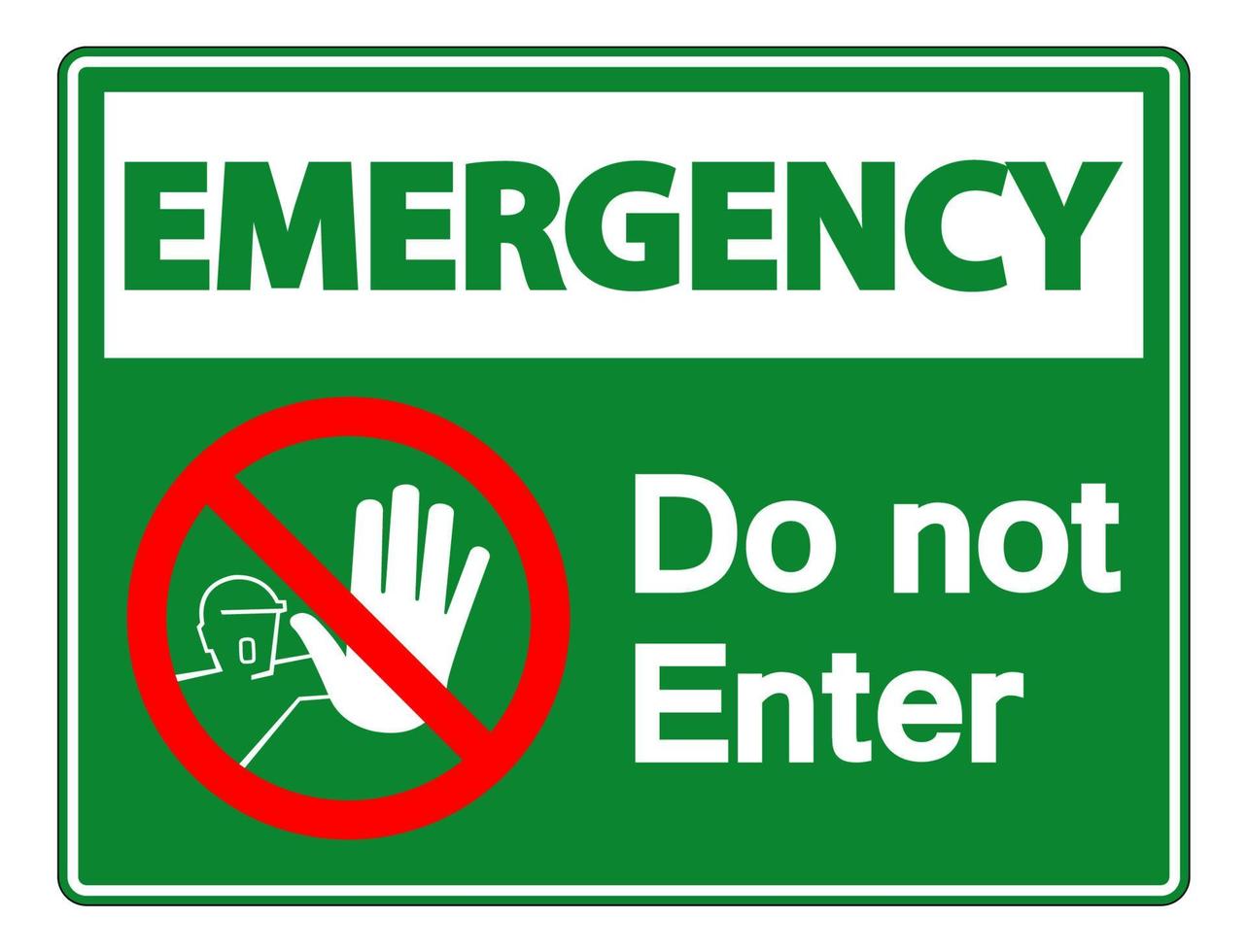 emergenza non inserire simbolo segno su sfondo bianco vettore
