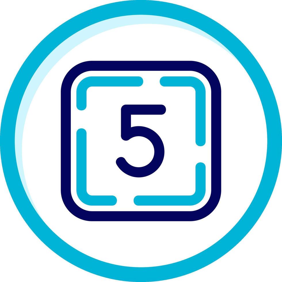 cinque Due colore blu cerchio icona vettore