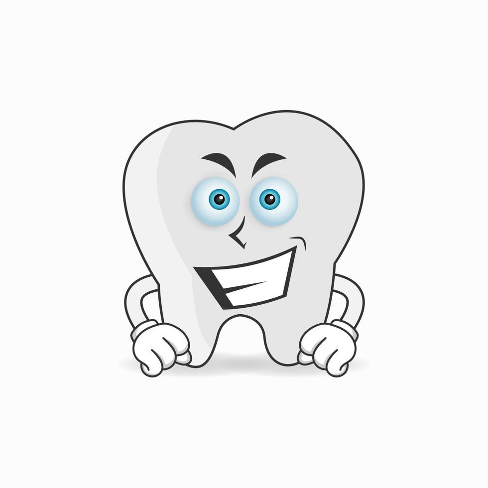 personaggio mascotte del dente con espressione di sorriso. illustrazione vettoriale