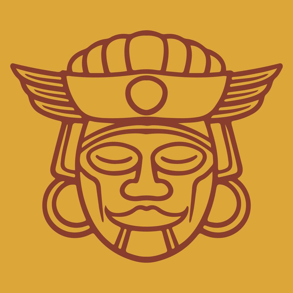 tessuto tradizionale della maschera per il viso africano isolato su sfondo giallo. vettore