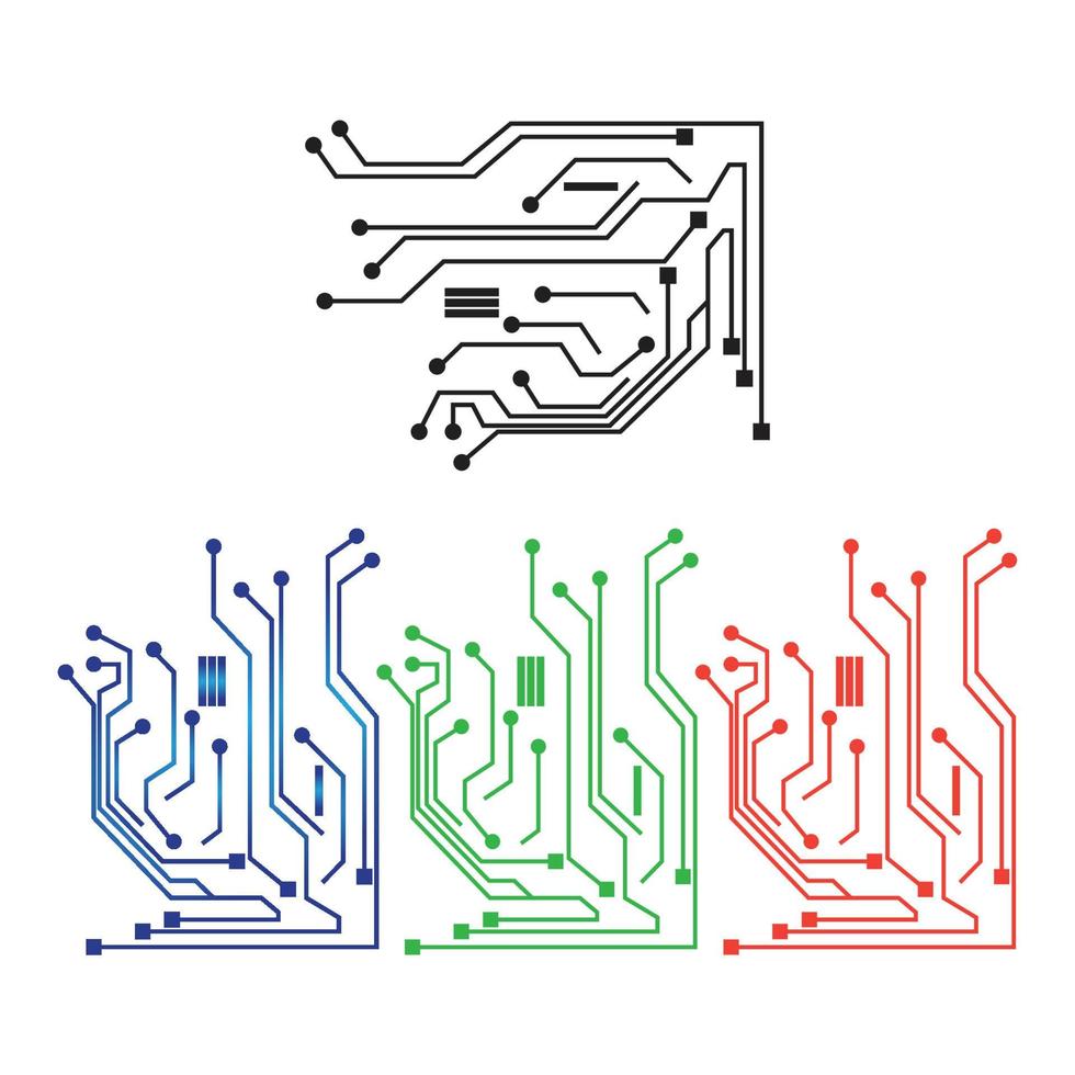 progettazione dell'icona dell'illustrazione di vettore del modello di logo del circuito