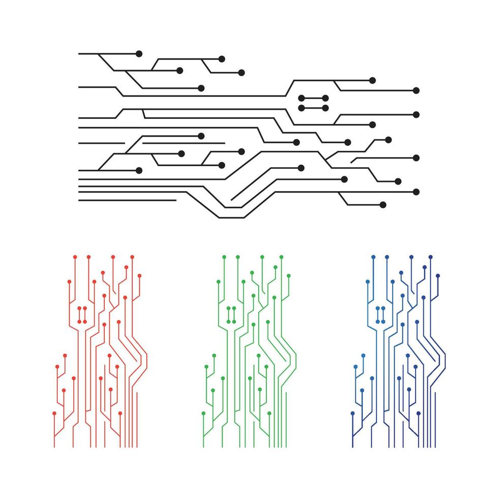progettazione dell'icona dell'illustrazione di vettore del modello di logo del circuito