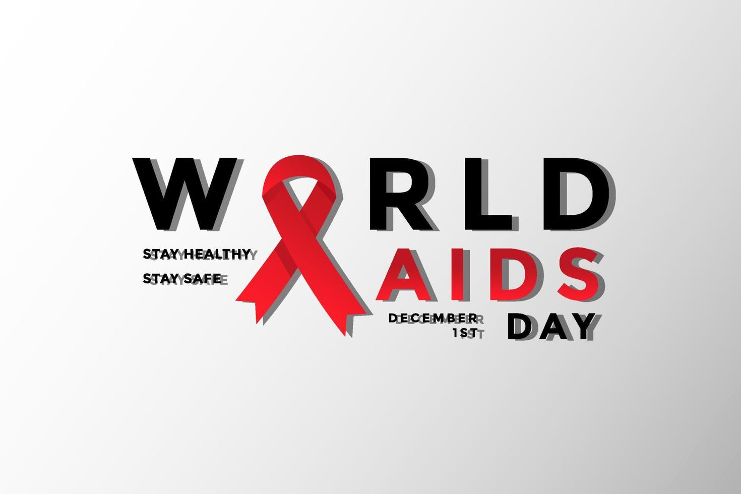 striscione con fiocco rosso per la giornata mondiale contro l'aids vettore