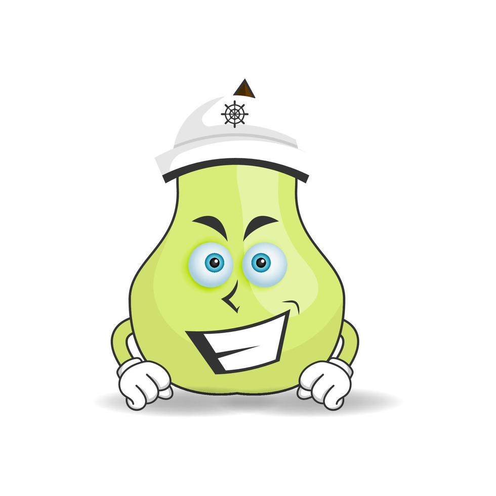 il personaggio mascotte guava diventa un capitano. illustrazione vettoriale