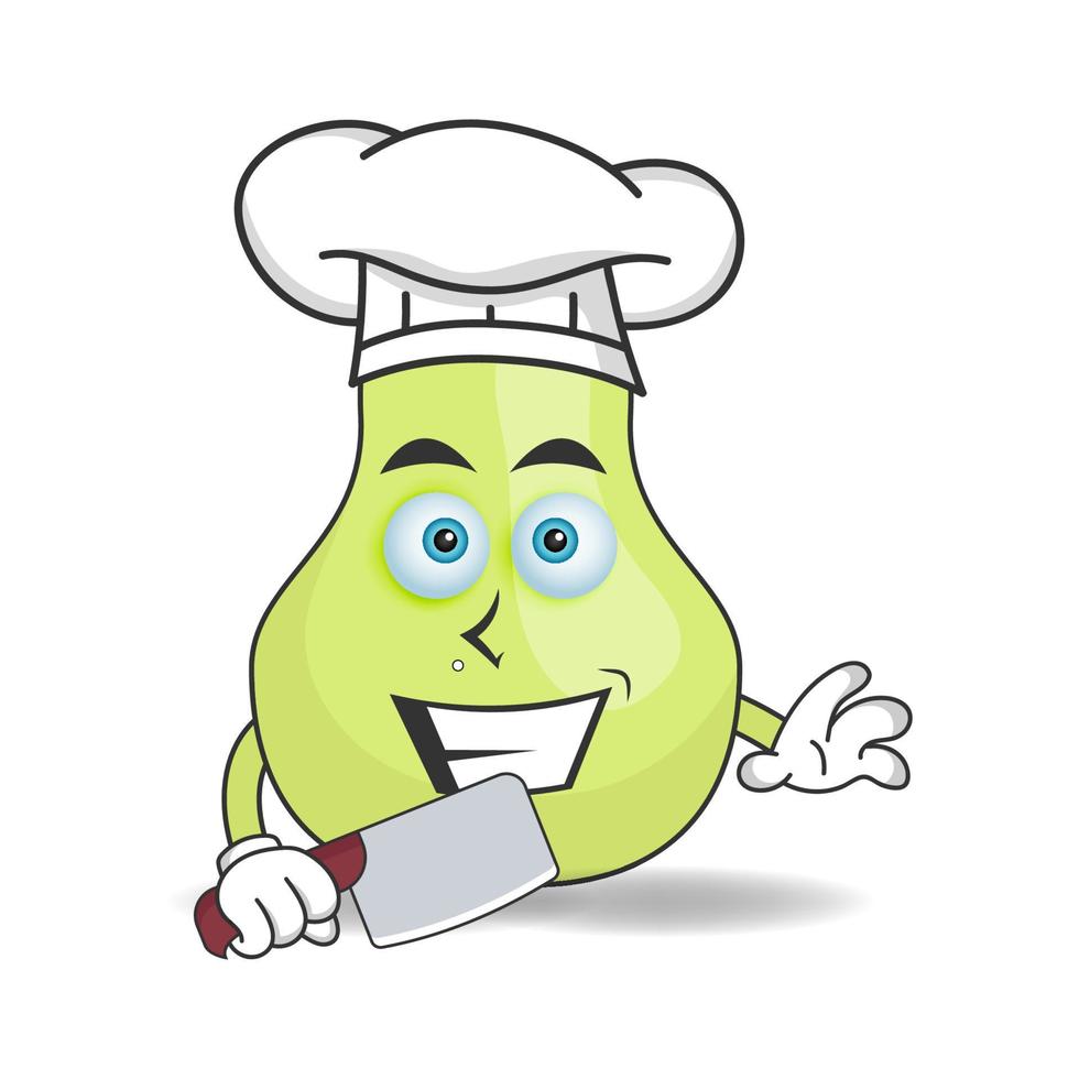 il personaggio mascotte guava diventa uno chef. illustrazione vettoriale